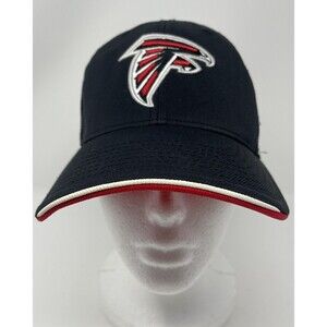Atlanta Falcons Equipment NFL Black Hat Reebok Logo Red & White Trim OSFA